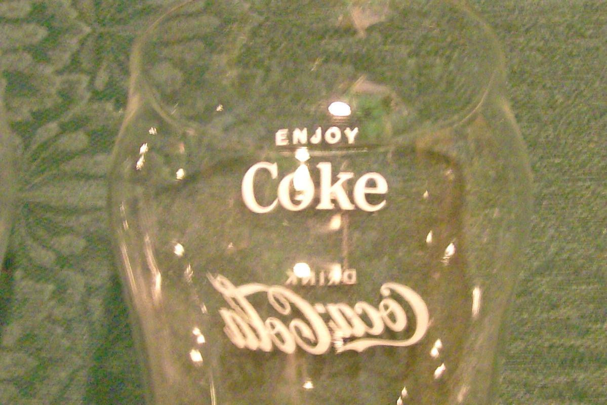 Coca-Cola Advertising Glass Tumbler Pair 1940's-60's Soda Fountain