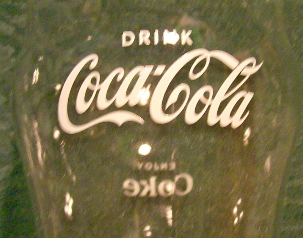 Coca-Cola Advertising Glass Tumbler Pair 1940's-60's Soda Fountain