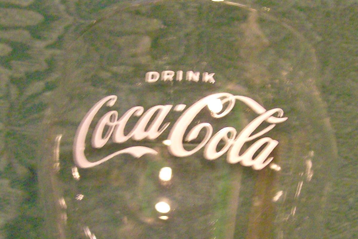 Coca-Cola Advertising Glass Tumbler Pair 1940's-60's Soda Fountain