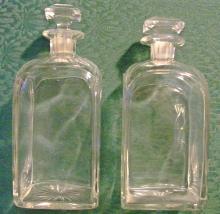 Cut Crystal Decanter Pair Ca. 1900 Clear Barware
