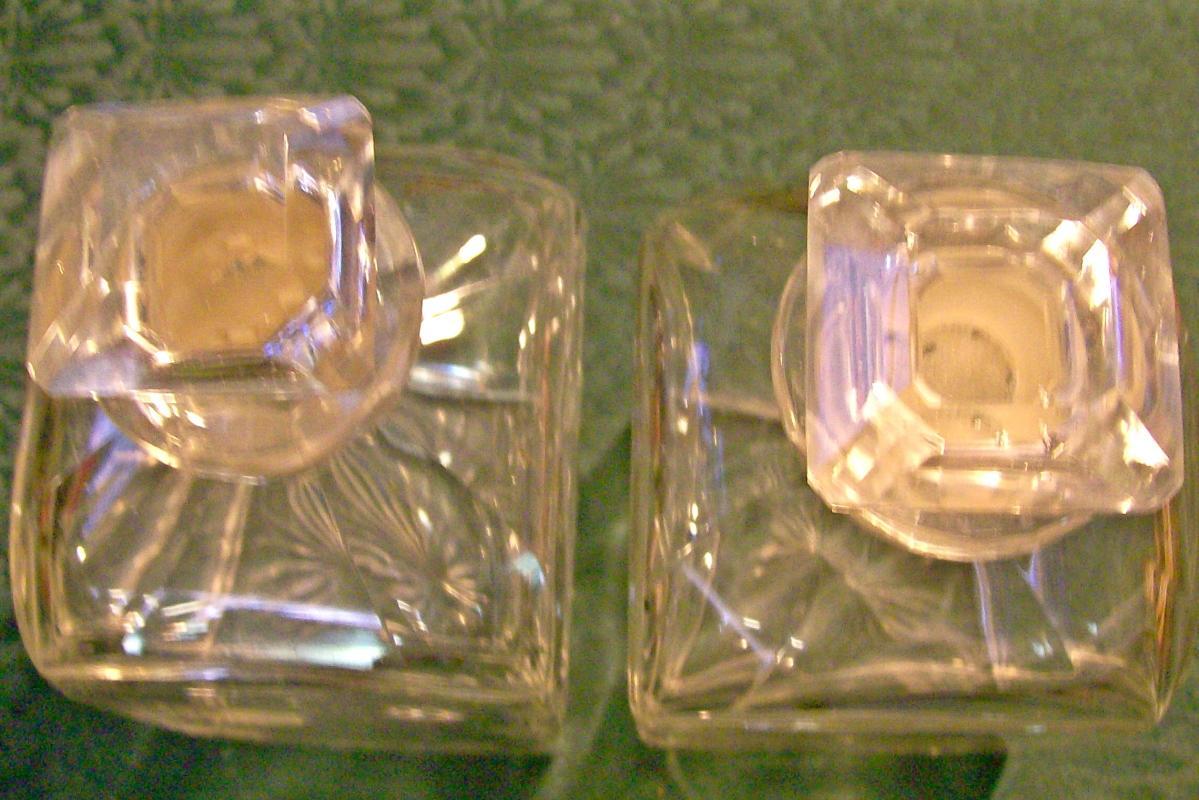 Cut Crystal Decanter Pair Ca. 1900 Clear Barware