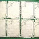 Linen & Lace Embroidered Cocktail Napkin Set of 8 Cream on Cream