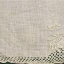 Linen & Lace Embroidered Cocktail Napkin Set of 8 Cream on Cream