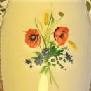 Ukranian Red Poppy Ceramic Vase Red/Black Border Print 6.75