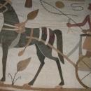 1920's Art Deco Egyptian Cotton Applique Tapestry Chariot with Horse & Soldiers