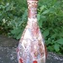 Japanese Satsuma Ceramic Bottle Vase with Students Late 1800's Marked 8.25