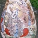 Japanese Satsuma Ceramic Bottle Vase with Students Late 1800's Marked 8.25