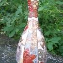 Japanese Satsuma Ceramic Bottle Vase with Students Late 1800's Marked 8.25