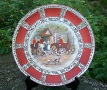 Noritake Nippon Hunt Scene Porcelain Plaque Moriage Trim 9.5