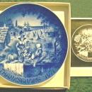 Bareuther Thanksgiving 1971 Limited First Edition Ceramic Plate Blue & White