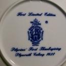 Bareuther Thanksgiving 1971 Limited First Edition Ceramic Plate Blue & White
