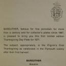 Bareuther Thanksgiving 1971 Limited First Edition Ceramic Plate Blue & White