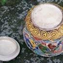 Japanese Satsuma Moriage Ceramic Jar & Lid Warlords 1850's-60's Tobacco or Tea