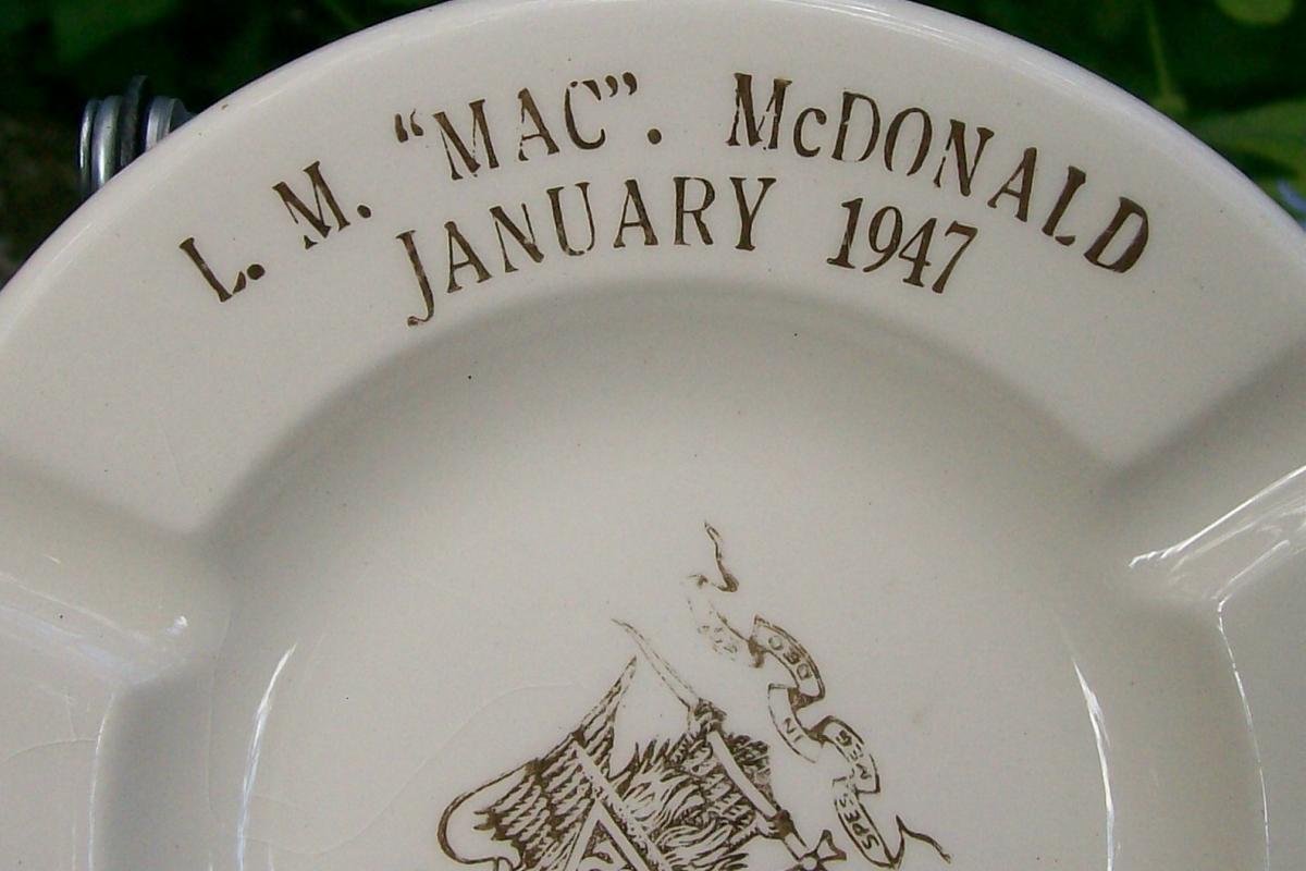 Masonic Commemorative Ceramic Ashtray Napoleon Ohio Ca. 1947