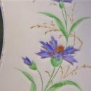 Ironstone Ceramic Bone Dish Pair Hand-Painted Blue Cornflowers