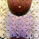 Purple/Amethyst Blown Glass Cocktail with Clear Twisted Stem 5 7/8