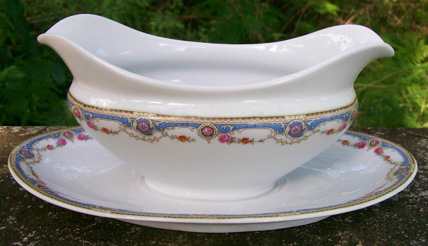 Bloch & Co. Czech Ceramic Gravy with Attached Tray 1923-40