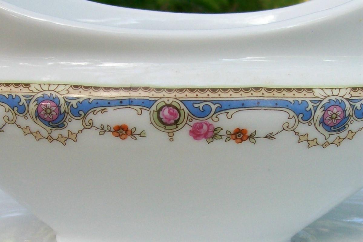 Bloch & Co. Czech Ceramic Gravy with Attached Tray 1923-40