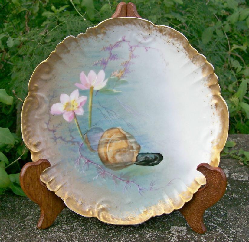 Klingenberg Limoges Porcelain Clam Plate Hand-Painted Late 1800's 9