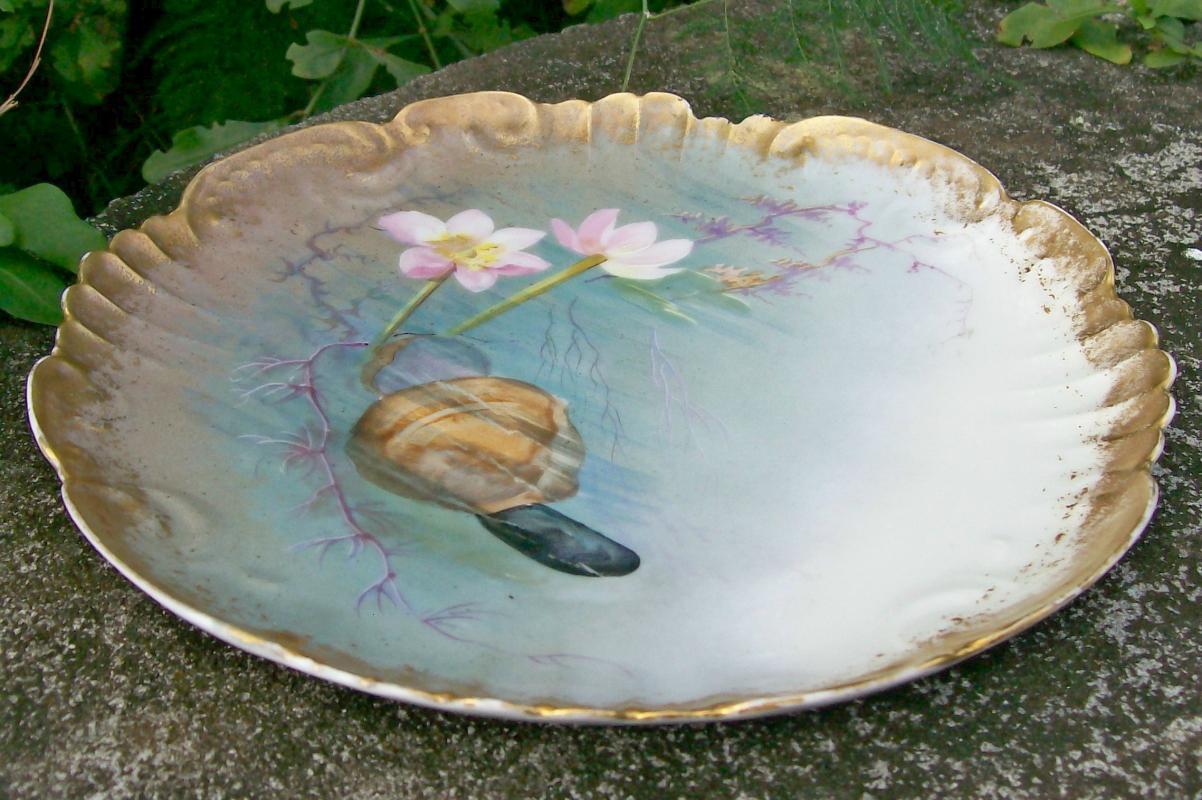 Klingenberg Limoges Porcelain Clam Plate Hand-Painted Late 1800's 9