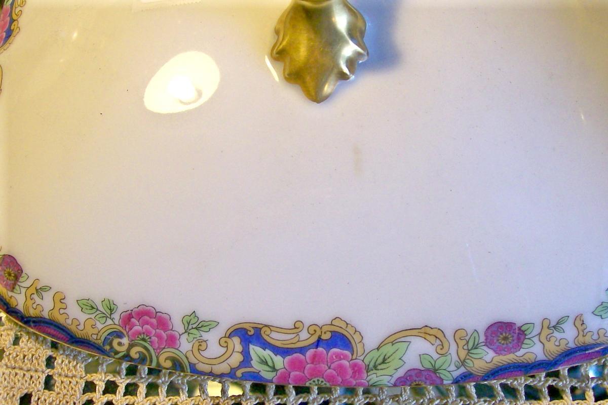 Pouyat Limoges Porcelain Square Covered Vegetable Bowl 1915-32
