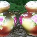 Bavarian Porcelain Salt & Pepper Shakers Hand-Painted Roses Ca. 1900 2.75