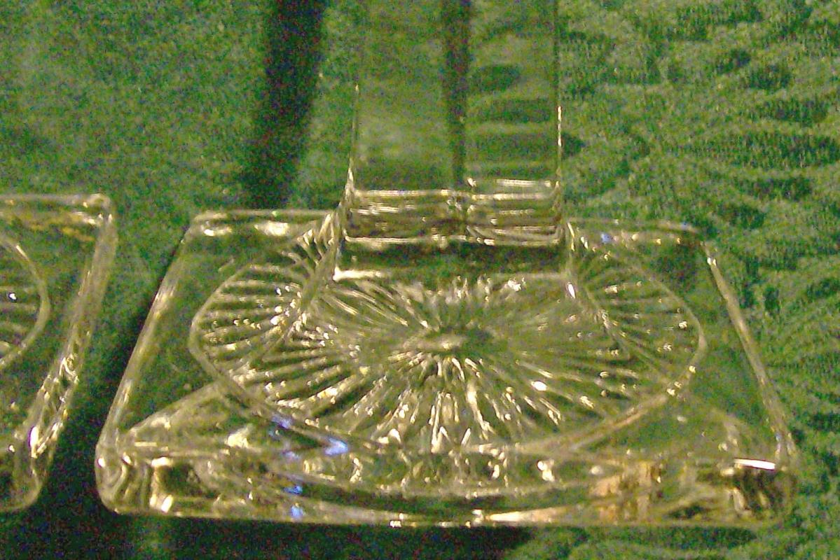 1920's Clear Glass Candlestick Pair New Martinsville/Paden City Tall Column 7