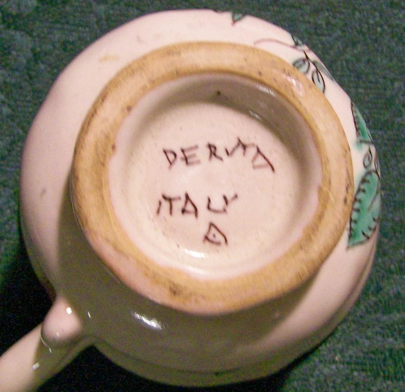 Deruta Italy Faience Ceramic Demitasse Cup Set/6 HP Floral