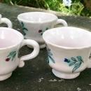 Deruta Italy Faience Ceramic Demitasse Cup Set/6 HP Floral