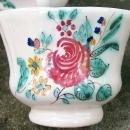 Deruta Italy Faience Ceramic Demitasse Cup Set/6 HP Floral