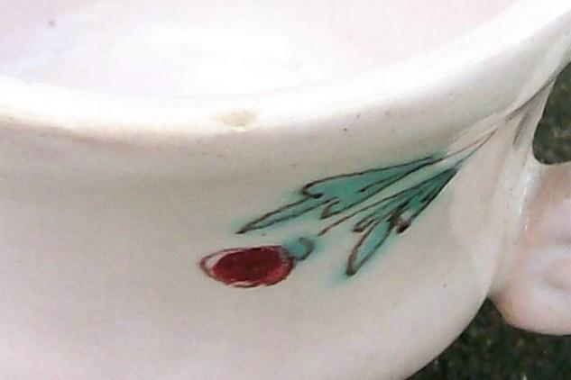 Deruta Italy Faience Ceramic Demitasse Cup Set/6 HP Floral