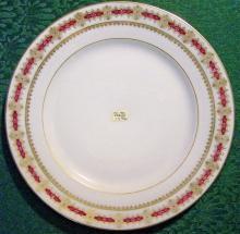 J. Godin Porcelain Plate Paris France Burgundy Red/Gold 9 5/8