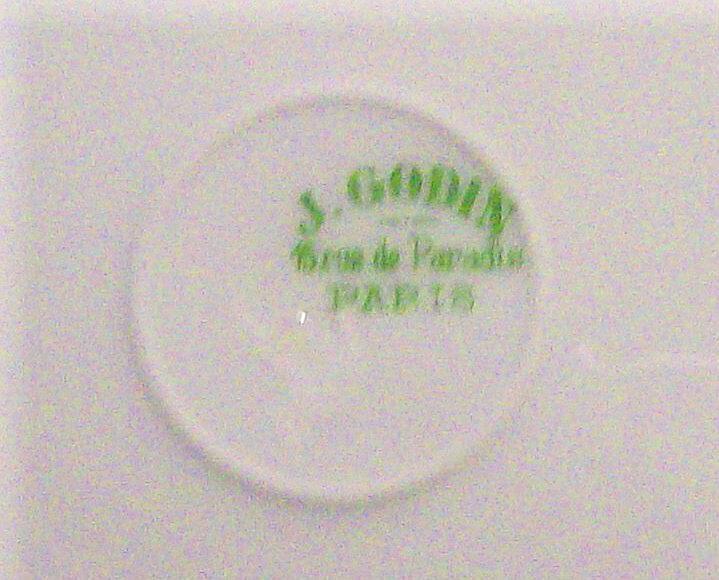 J. Godin Porcelain Plate Paris France Burgundy Red/Gold 9 5/8