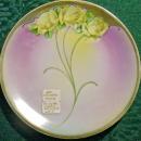 Bavarian Art Nouveau Porcelain Plate Hand-Painted Floral/Gold 6 1/8
