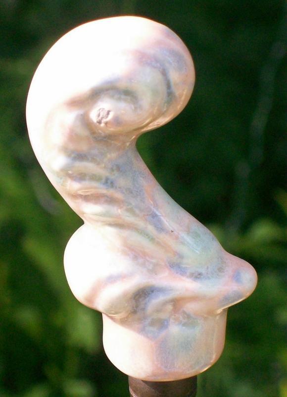 Royal Haeger Ceramic Feather Lamp Agate Glaze Matching Finial