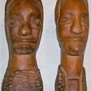 African Primitive Carvings: Man/Woman Pair 6.75