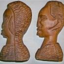 African Primitive Carvings: Man/Woman Pair 6.75