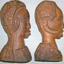 African Primitive Carvings: Man/Woman Pair 6.75