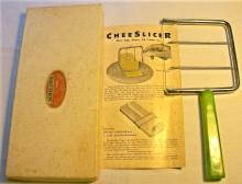 Schneider Green Bakelite/Catalin Cheese Slicer w/ Box & Brochure 1950's