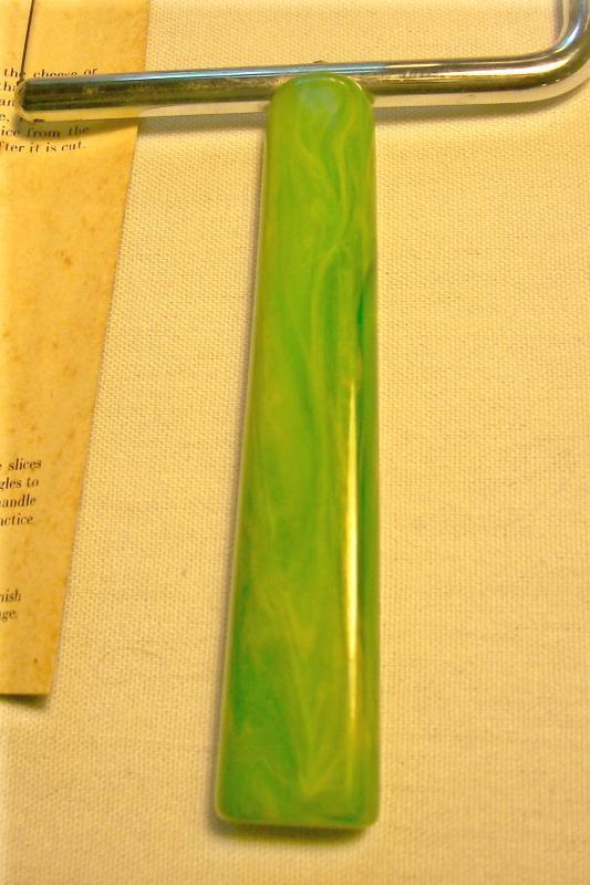Schneider Green Bakelite/Catalin Cheese Slicer w/ Box & Brochure 1950's