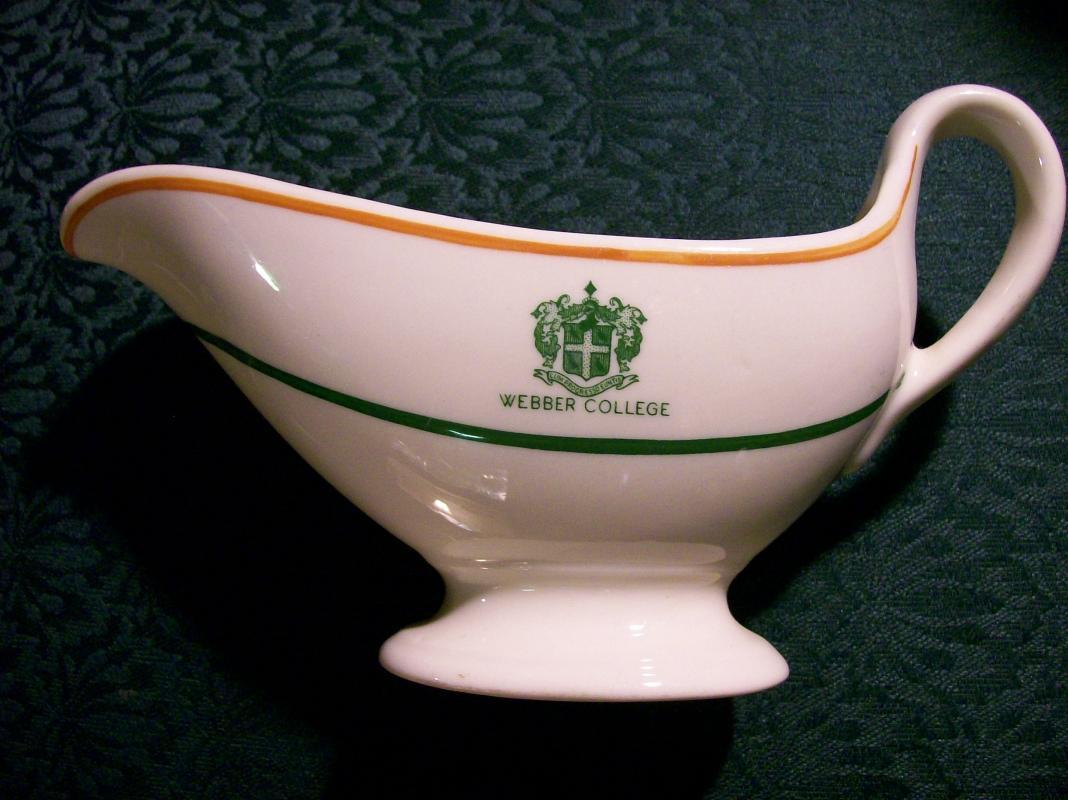 Webber College Florida Ceramic Restaurant Ware Sauce/Gravy Boat Syracuse