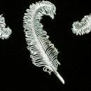 Coro Silver-Tone Feather Brooch/Pin & Earrings Set Ca. 1960's Signed