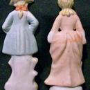 Occupied Japan Bisque Ceramic Figurine Pair Colonial Man & Woman 5