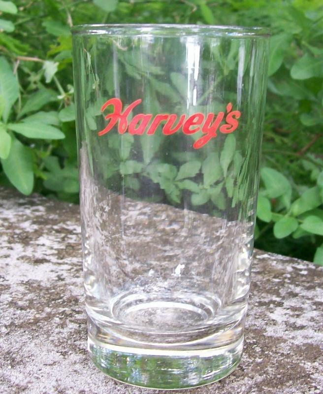 Harvey's Lake Tahoe Glass Advertising Tumbler Hotel Casino 4 3/8