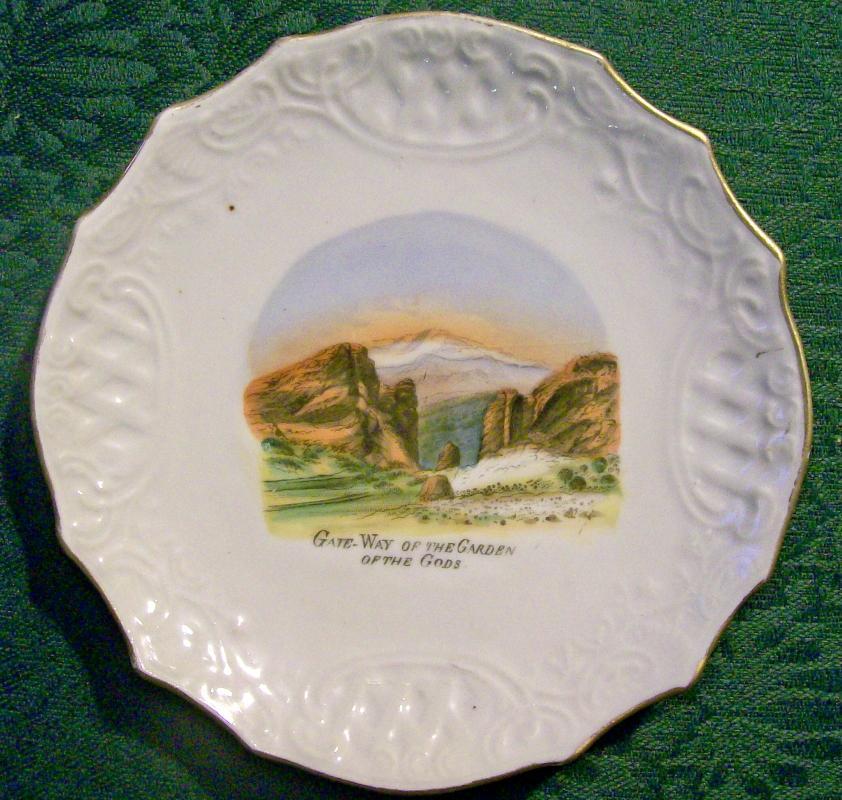 Colorado Souvenir Ceramic Plate Ca. 1900 Wheelock Weimar Germany