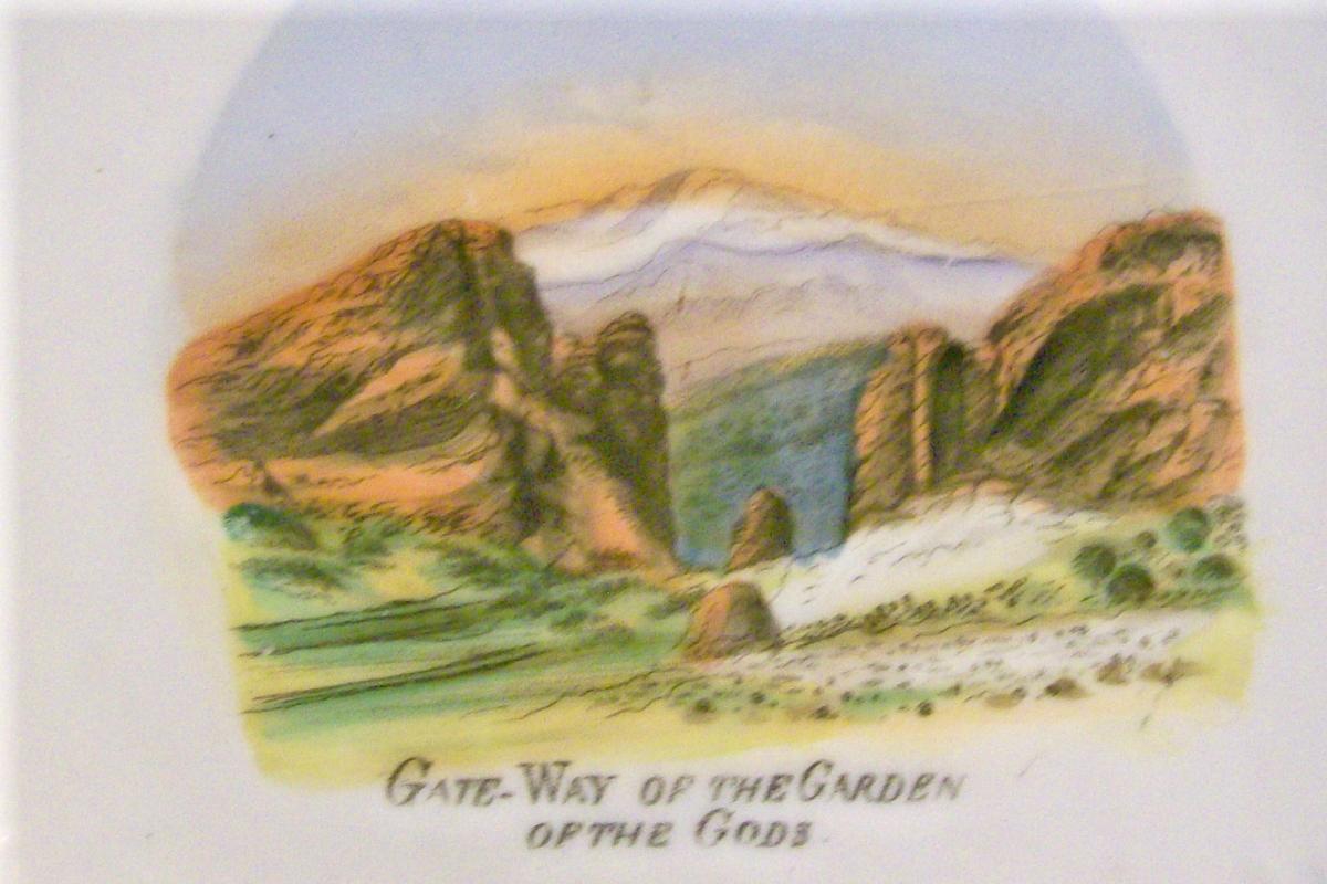 Colorado Souvenir Ceramic Plate Ca. 1900 Wheelock Weimar Germany