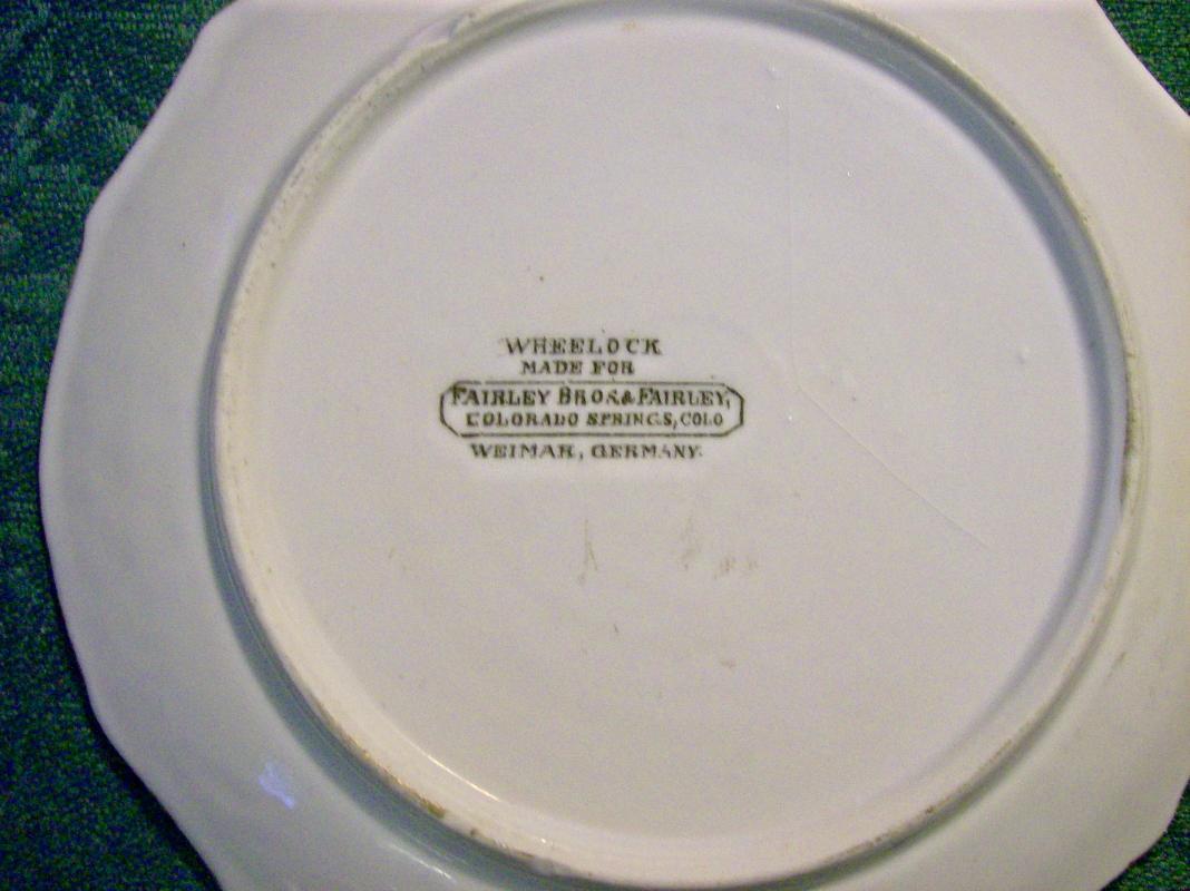 Colorado Souvenir Ceramic Plate Ca. 1900 Wheelock Weimar Germany