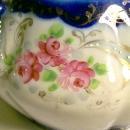 Nippon Cobalt-trimmed Ceramic Creamer Hand-Painted Roses & Gold