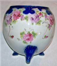 Nippon Porcelain Cracker/Biscuit Jar Cobalt & Gold with Roses NO LID