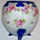 Nippon Porcelain Cracker/Biscuit Jar Cobalt & Gold with Roses NO LID